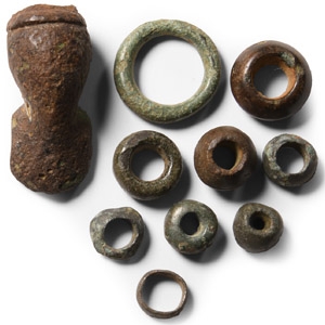Iron Age Celtic Bronze Terret Terminal and Ring Money Collection