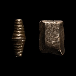 Viking Silver Bead and Hacked Bar Group