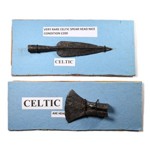 Iron Age Celtic Iron Axe and Spearhead Displays