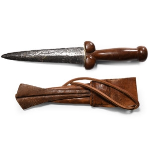 Medieval Iron Kidney Dagger with Replacement Handle and Sheath