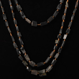 Roman Amber and Black Glass Bead Necklace Group