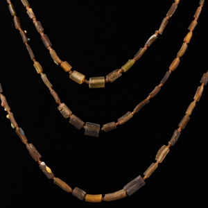 Roman Amber Coloured Glass Bead Necklace Group