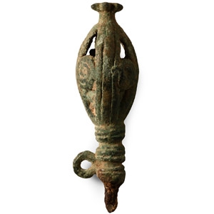 Luristan Bronze Openwork Poppyhead Finial