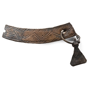 Viking Age Silver Torc Section with Axehead Pendant