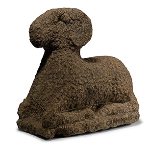 Greek Style Stone Recumbent Ram Statue