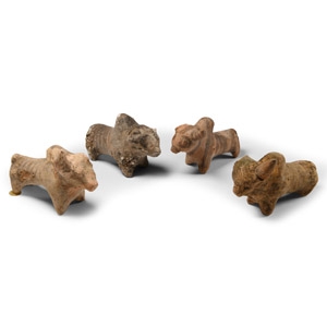 Indus Valley Painted Terracotta Bull Group
