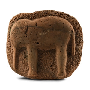 Indian Red Sandstone Elephant Plaque