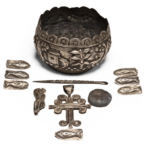 Silver-Coloured Metal Artefact Group