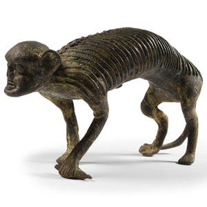 African Bronze Statue of a Lemur