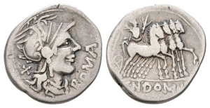 Cn. Domitius Ahenobarbus AR Denarius.