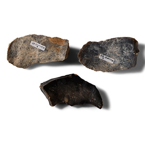 Stone Age Flint Scrapers and a Burin from the Famous La Gravette Site