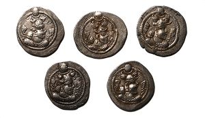 Group of Five [5] Sasanian Kingdom AR Drachms.