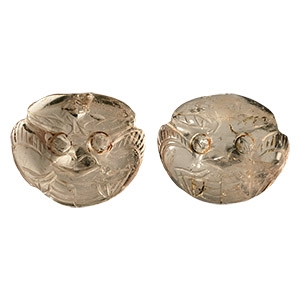 Chinese Rock Crystal Plaques with Animal Faces