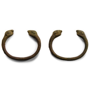 Urartu Bronze Bracelet Pair with Beast Heads