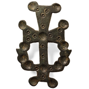 Byzantine Bronze Cross Brooch