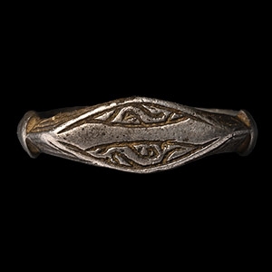 Medieval Period Decorated Silver Signet Ring