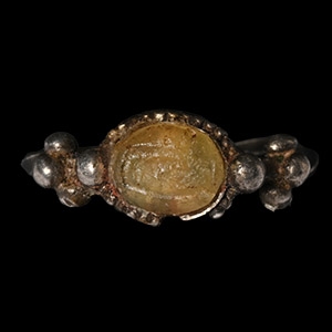 Roman Silver Ring with Cabochon