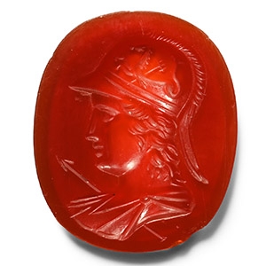 Large Carnelian Intaglio with Bust of Minerva