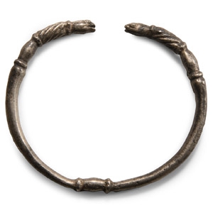 Roman Silver Bracelet with Animal Head Terminals