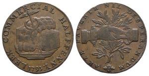 Great Britain. Leek, Staffordshire AE Halfpenny Token.