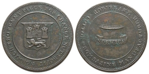 Great Britain. Norwich, Norfolk AE Two Pence Token.