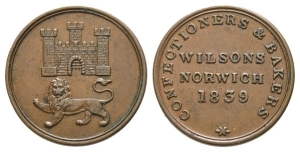 Great Britain. Norwich, Norfolk AE Farthing Token.