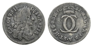 England. Charles II AR Twopence.
