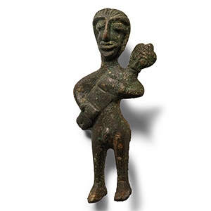 Amlash Bronze Mother and Child Amulet