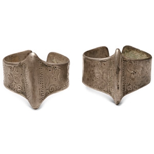 Ghaznavid Silver Decorated Bracelet Pair
