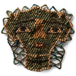 Egyptian Faience Mummy Bead Mask with Netting