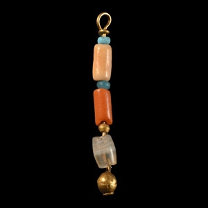 Western Asiatic Gold and Bead Pendant