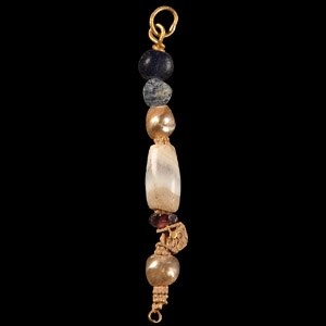 Western Asiatic Gold and Bead Pendant