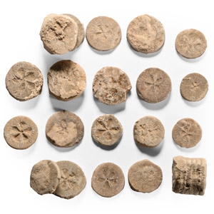 Egyptian Limestone Floral Inlay Group