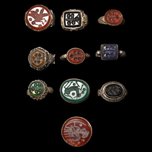 Tribal Silver-Coloured Metal Ring Group
