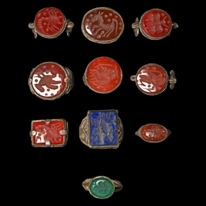 Tribal Silver-Coloured Metal Ring Group