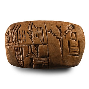 Proto-Sumerian Pictographic Tablet for Amounts of Barley