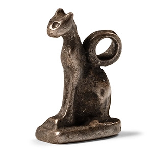 Egyptian Silver Cat Amulet