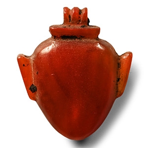 Large Egyptian Translucent Carnelian Heart Amulet