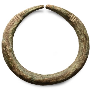 Heavy Luristan Bronze Snake-Headed Armlet