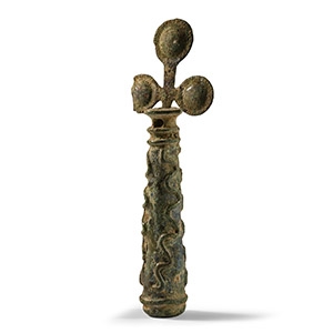 Luristan Bronze Kohl Pot with Snakes and Applicator