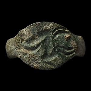 Greek Bronze Ring with Animal