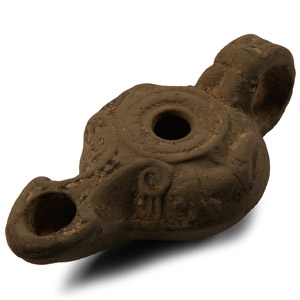 Hellenistic Terracotta Oil Lamp with Cornucopiae