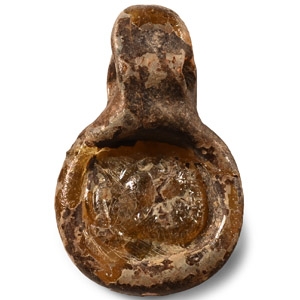 Late Roman Glass Pendant with Profile Bust