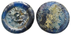 Byzantine Circular Glass Semissis Weight.