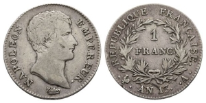 France. Napoleon AR Franc.