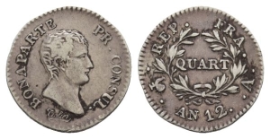 France. Napoleon AR Quart Franc.