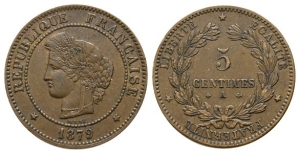 France. AE 5 Centimes.