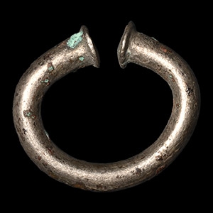 European Bronze Age Silver Torc-Shaped Ring Money