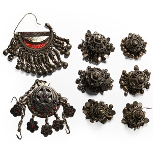 Tribal Silver-Coloured Metal Pendant Group