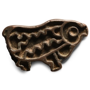 West Central Asian Bronze Stamp Seal with Pig
